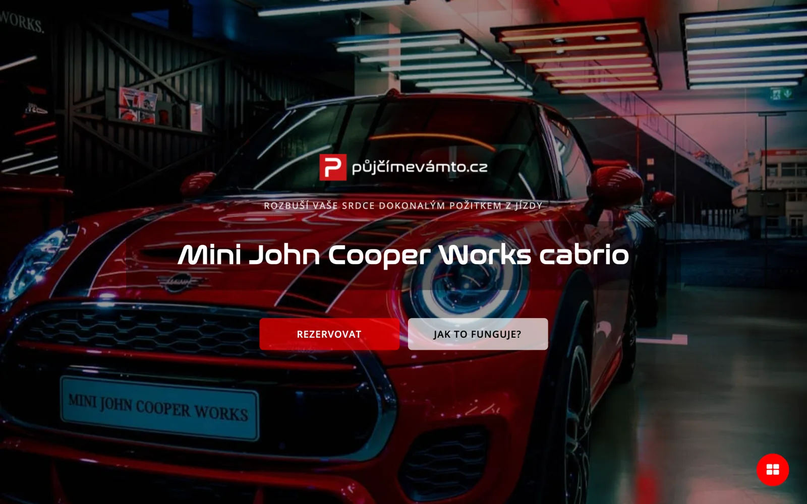 Web pronájmu vozu MINI John Cooper Works